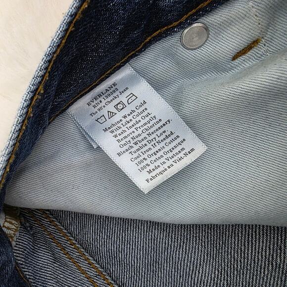 Everlane 90s Cheeky Straight Leg Jean High Rise Organic Cotton Denim 26 R - Picture 11 of 13